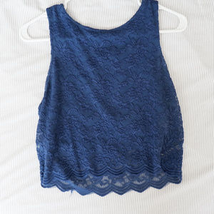 Blue Lace free people crop top